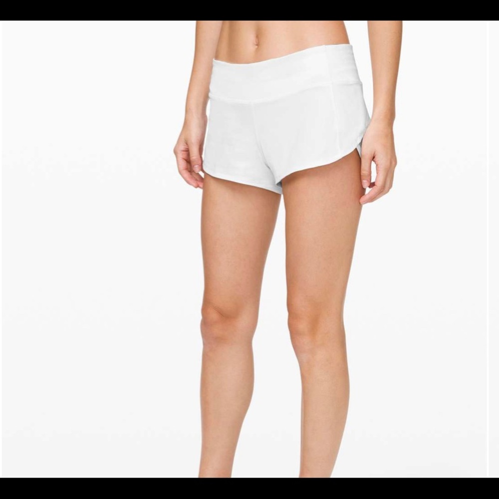 Lululemon Speed Up HR Short 2.5”
White, Size 4, lined.